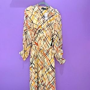 NY&C Roll-Up Sleeve Tie front dress